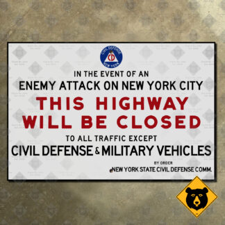 New York Civil Defense In The Event Of An Enemy Attack on New York City sign
