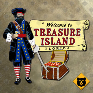 Florida Treasure Island pirate welcome sign