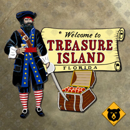 Florida Treasure Island pirate welcome sign