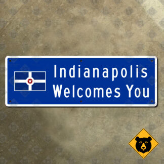 Indiana Indianapolis Welcomes You city limit sign