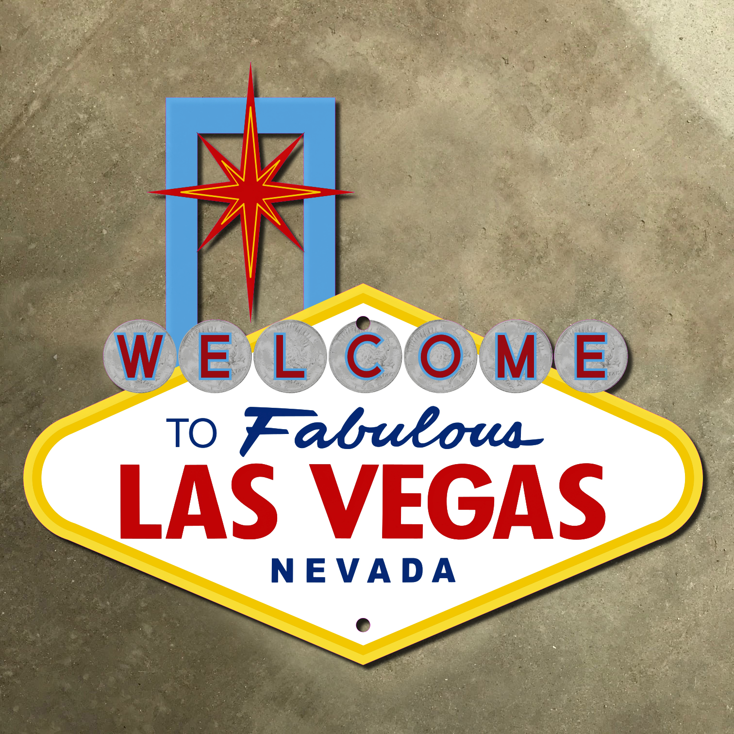 Las Vegas Welcome to Sign Gold Foil Playing Cards
