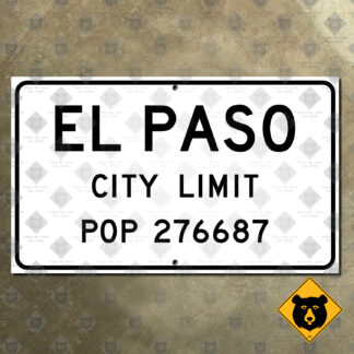 El Paso, Texas city limit sign