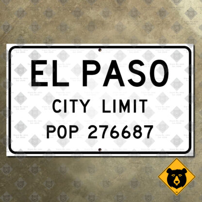 El Paso, Texas city limit sign