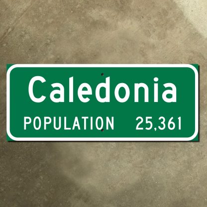 Wisconsin Caledonia city limit sign