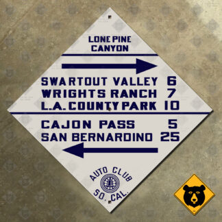 California (ACSC) Lone Pine Canyon directional sign