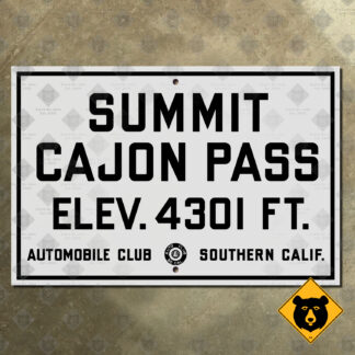 California (ACSC) Cajon Pass summit sign