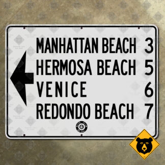 California (ACSC) Manhattan Beach, Hermosa Beach, Venice, Redondo Beach guide sign