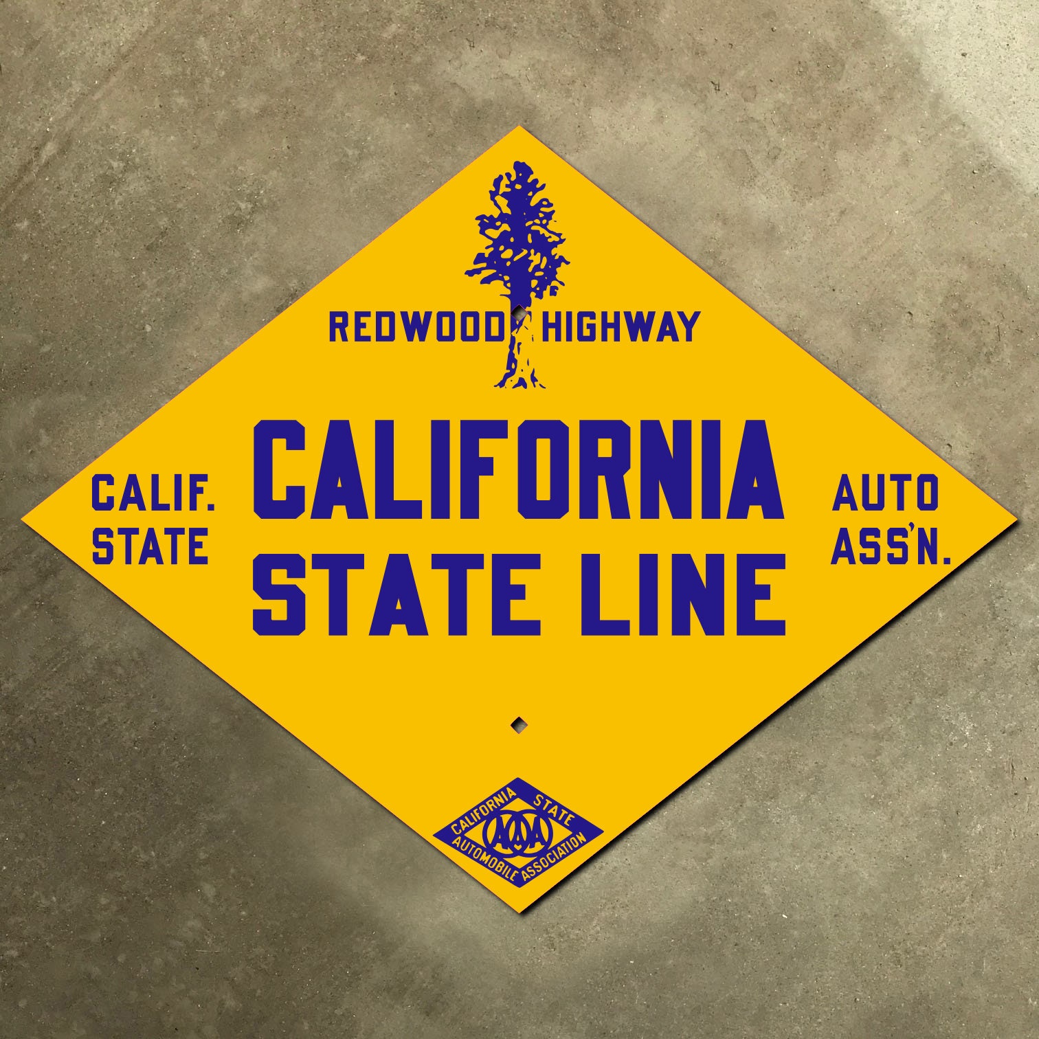 California (CSAA) Redwood Highway state line sign - Signs by Jake