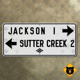 California (CSAA) Jackson, Sutter Creek directional sign
