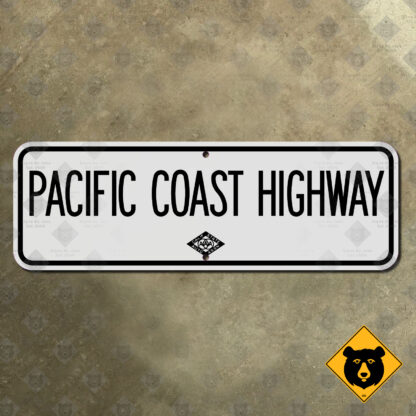 California (CSAA) Pacific Coast Highway sign