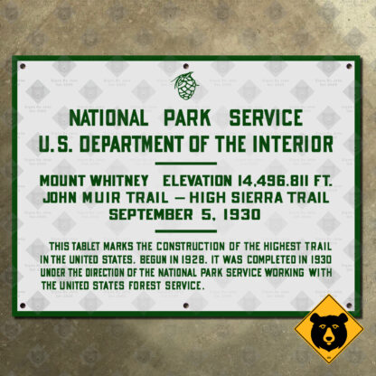 California Mount Whitney summit sign