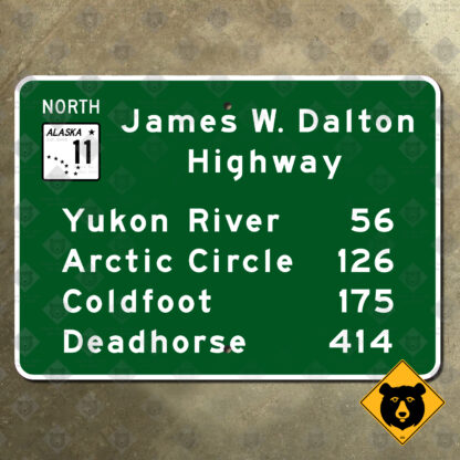 Alaska Dalton Highway mileage sign