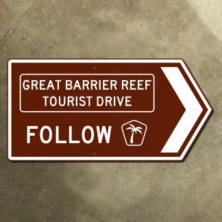 Australia Great Barrier Reef Tourist Drive sign