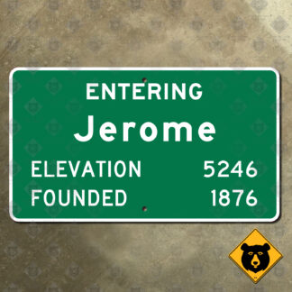 Entering Jerome, Arizona city limit sign