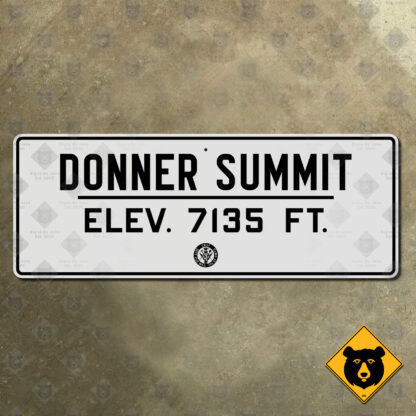 California Donner Summit, Elevation 7135 Feet sign