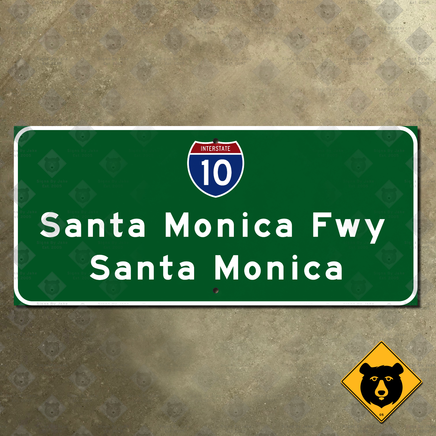 California Interstate 10 Santa Monica Freeway guide sign