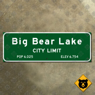 Big Bear Lake, California city limit sign