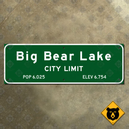 Big Bear Lake, California city limit sign