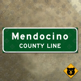 Mendocino County, California county line sign