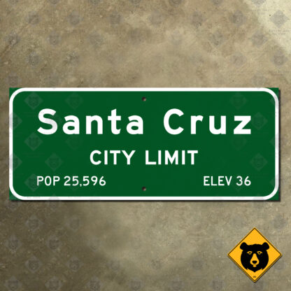 Santa Cruz, California city limit sign