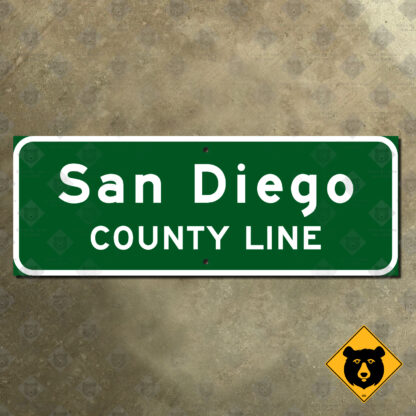 California San Diego County Line sign