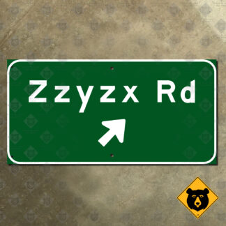 California Interstate 15 Zzyzx Road exit sign