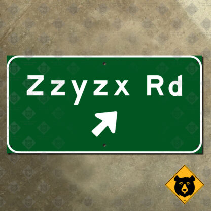 California Interstate 15 Zzyzx Road exit sign