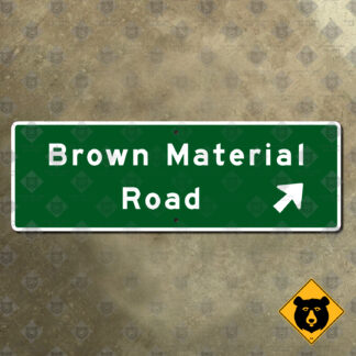 California Brown Material Road directional sign