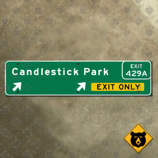California US Route 101 Exit 429A, Candlestick Park exit sign