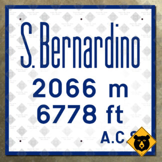 Switzerland San Bernardino Pass elevation sign