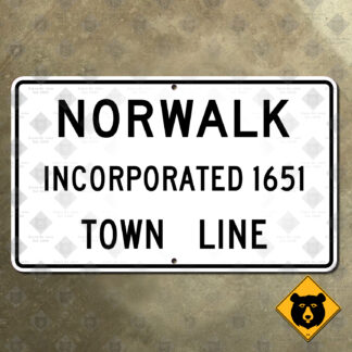 Norwalk, Connecticut town line sign