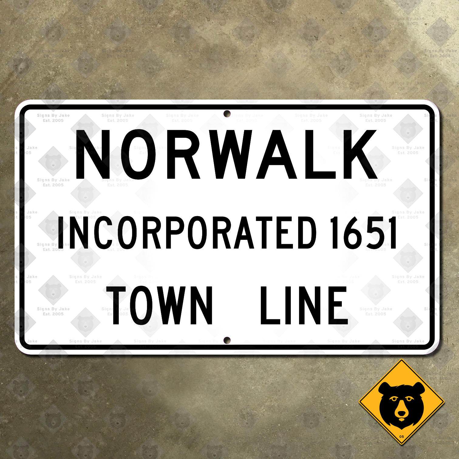 Norwalk, Connecticut town line sign