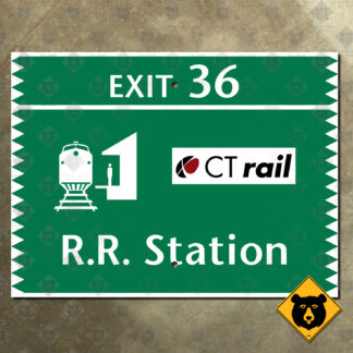 Connecticut Merritt Parkway Exit 36, R.R. Station sign