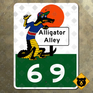 Florida Alligator Alley mile marker sign