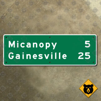Florida Interstate 75 Micanopy, Gainesville mileage sign