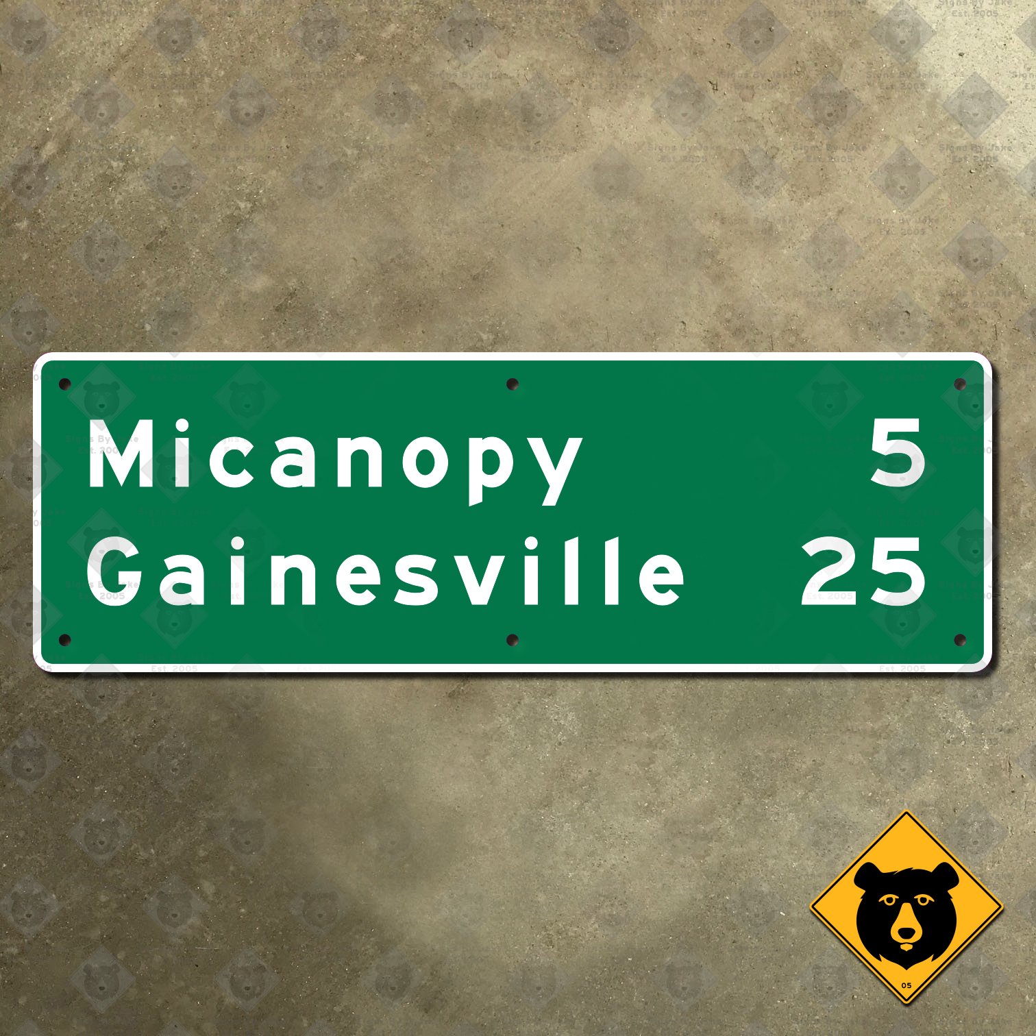 Florida Interstate 75 Micanopy, Gainesville mileage sign