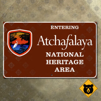 Louisiana Entering Atchafalaya National Heritage Area sign
