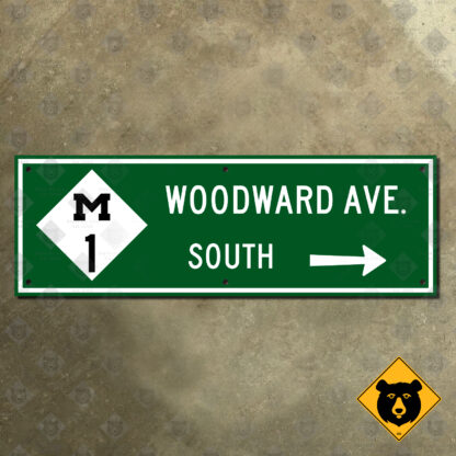 Michigan M-1, Woodward Avenue South highway sign