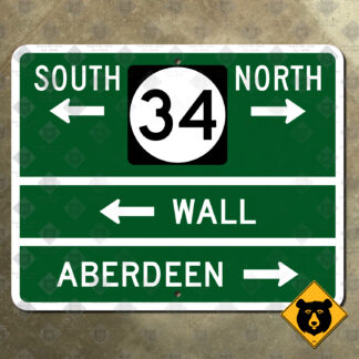 New Jersey Route 34, Wall, Aberdeen directional sign