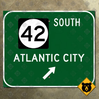 New Jersey Route 42 south, Atlantic City directional sign