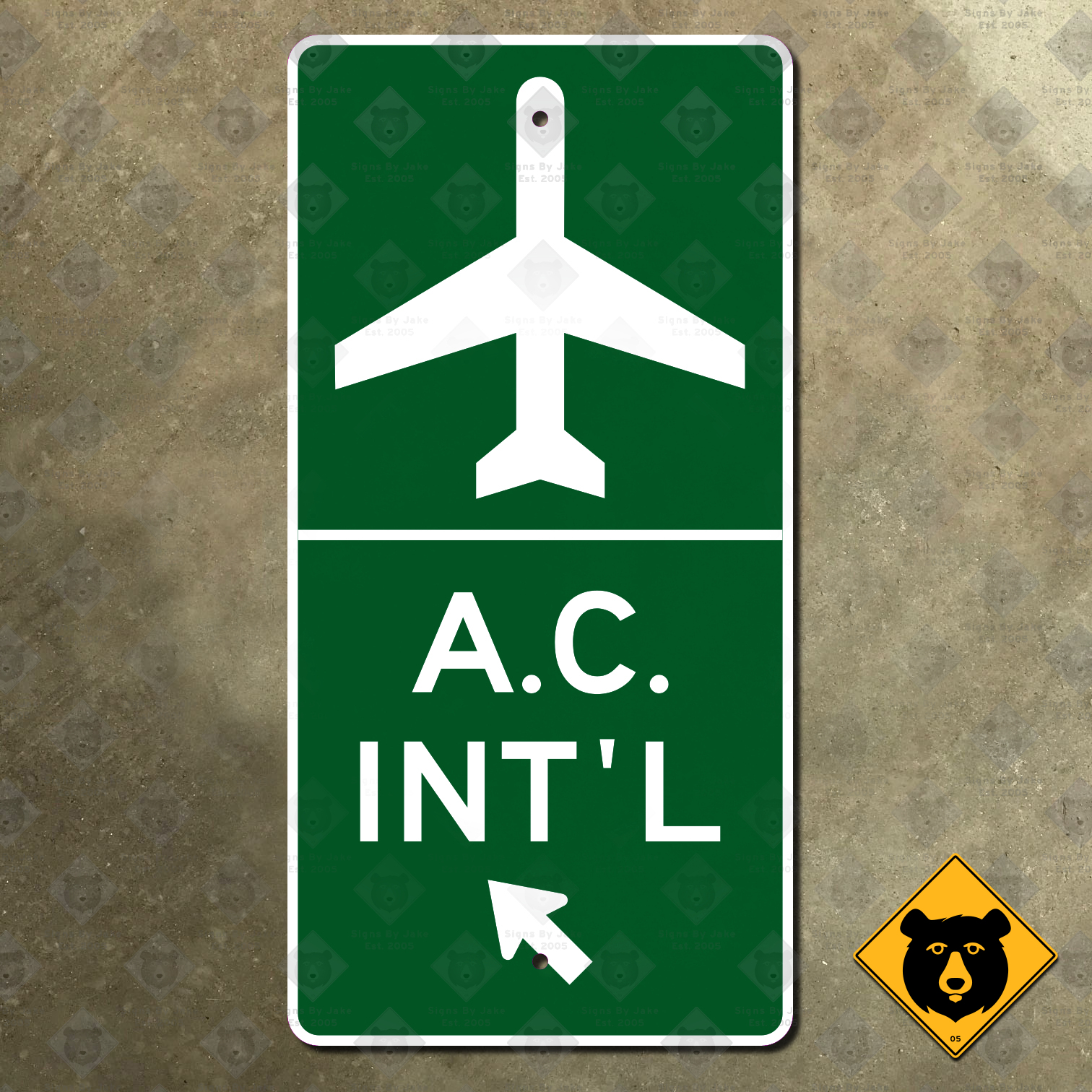 New Jersey Atlantic City International Airport directional sign