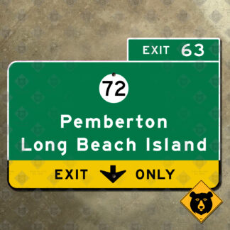New Jersey Garden State Parkway Exit 63, Route 72, Pemberton, Long Beach Island