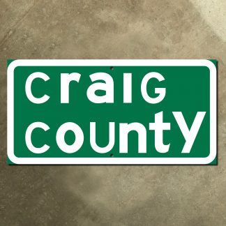 Craig County Oklahoma county line sign