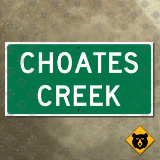 Texas Choates Creek crossing sign