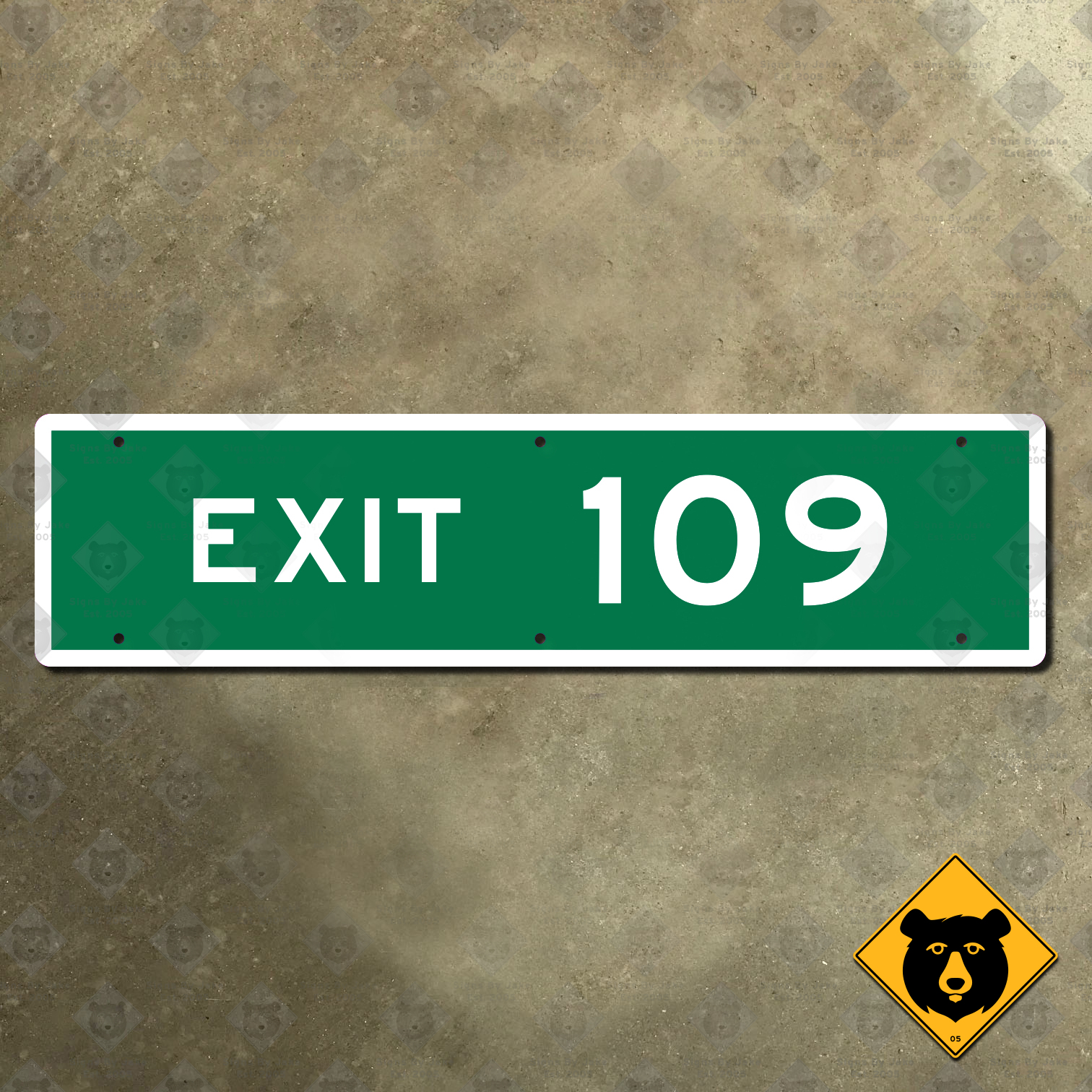 Exit 109 exit number plaque sign