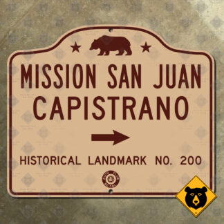 California (ACSC) Mission San Juan Capistrano historical landmark sign