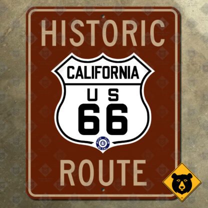 California Historic US Route 66 highway sign (ACSC blue seal shield)