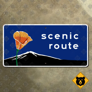 California poppy scenic route sign with text