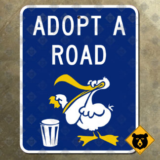 Louisiana Adopt a Road pelican sign