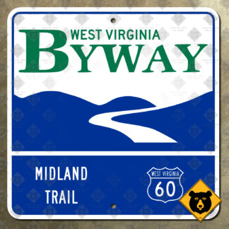 West Virginia Midland Trail scenic byway sign